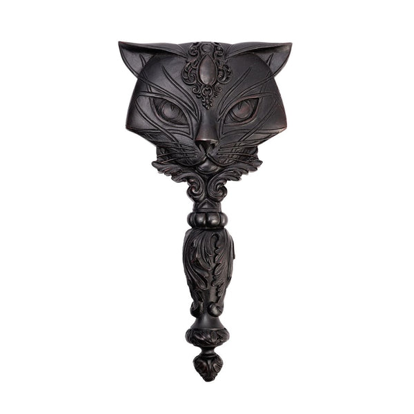 Sacred Feline Cat Hand Mirror - Black