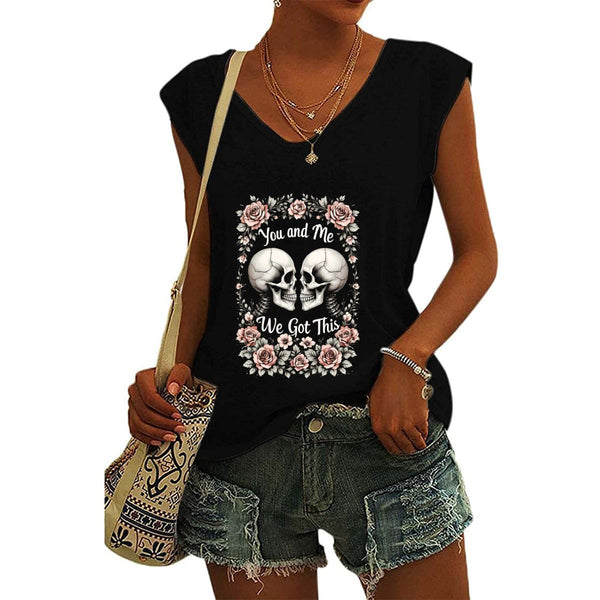 Women's Skull You And Me We Got This Short Sleeve T-Shirt