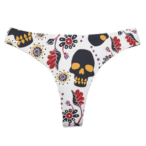 Women's Skull Floral High Quality Swimwear Thong