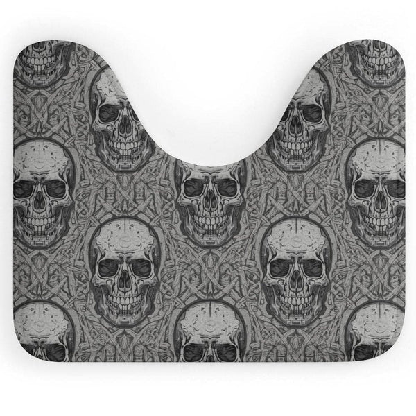 Gray Skulls U-shaped Floor Mat