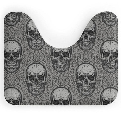 Gray Skulls U-shaped Floor Mat