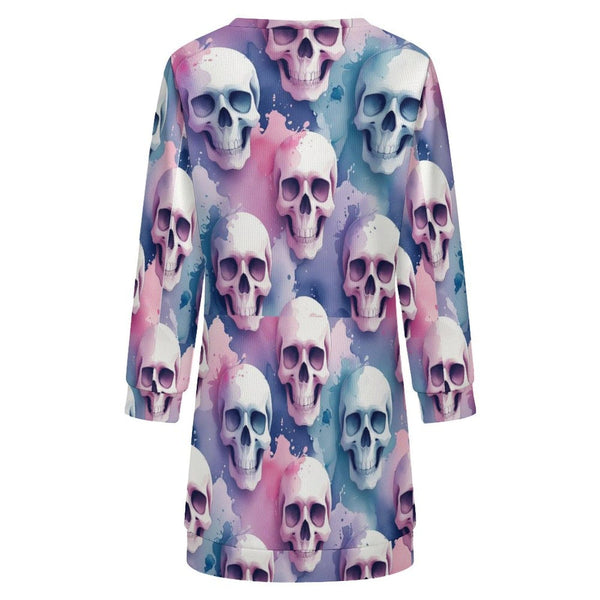 Women's Pastel Skulls Sweater Dress