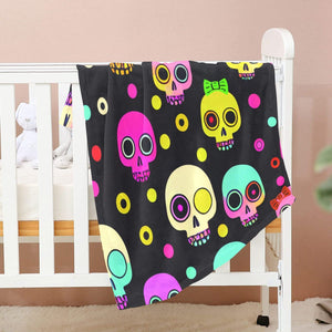 Colorful Skulls Baby Blanket 40" x 50"