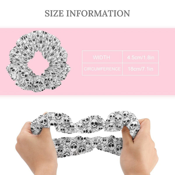 Doodle Skulls Hair Scrunchie