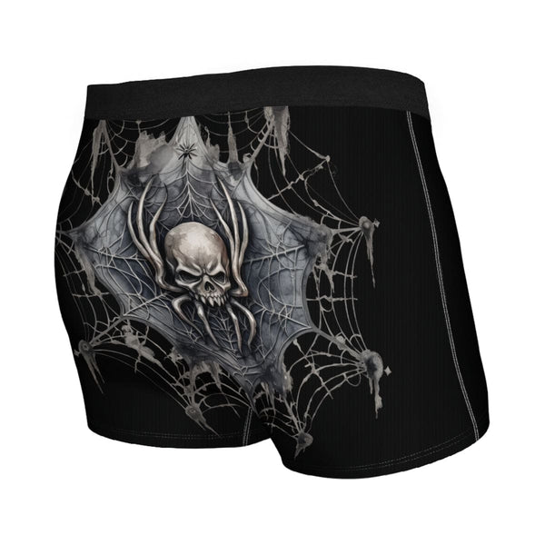 Gothic Skull Spiderweb Print Men's Underwear