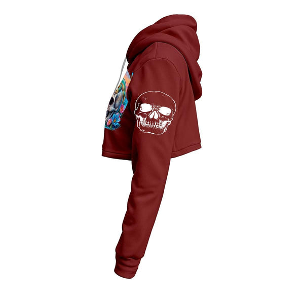 Women's Skull And Lizard Cropped Hoodie 12 Colors