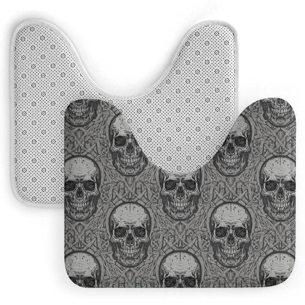 Gray Skulls U-shaped Floor Mat