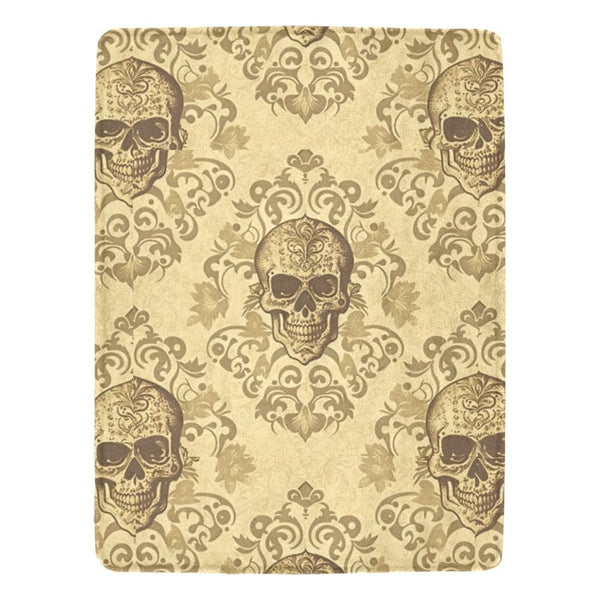 Beigh Vintage Skulls Ultra-Soft Micro Fleece Blanket 60"x80"