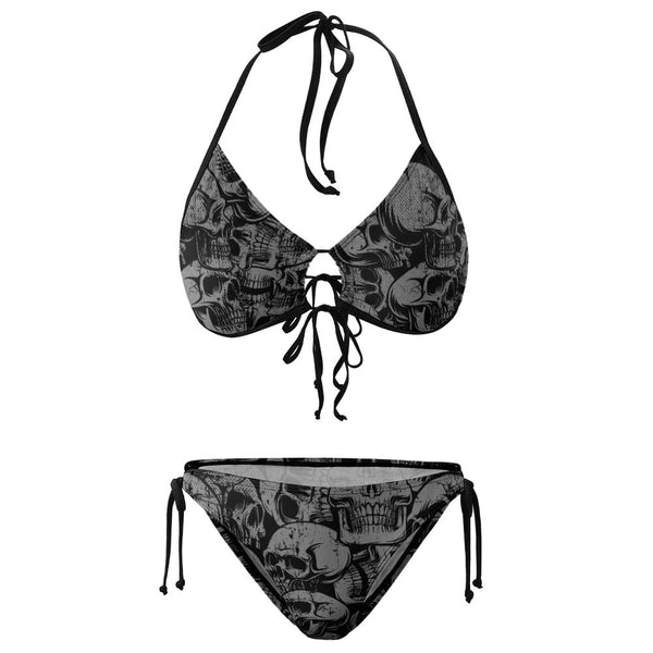 Flatter Your Physique With Our Exclusive Women's Black Skulls Plus Size Bikini