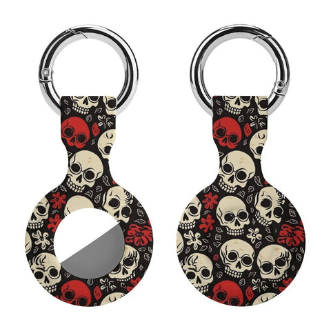 Red White Skulls Protective Case for AirTag