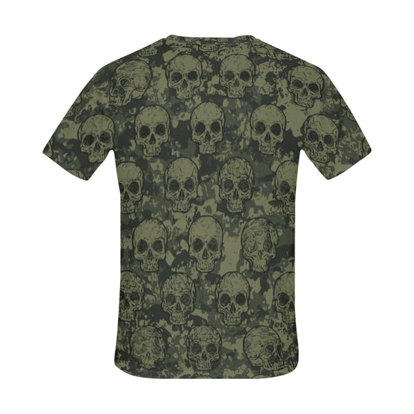 Men's Green Skulls Short Sleeve T-shirt