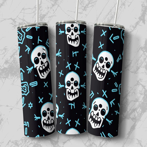 Laughing Skull With Crosses Stainless Steel 20oz Tumbler skull