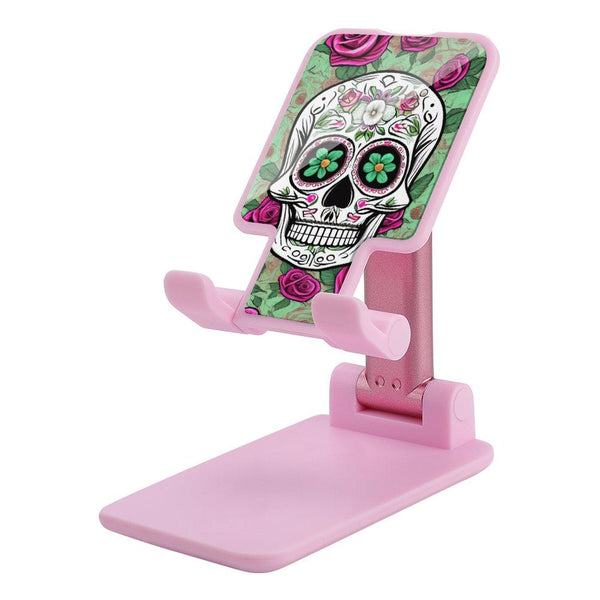 Skull With Purple Flowers Folding Mobile Phone Holder 3 Colors