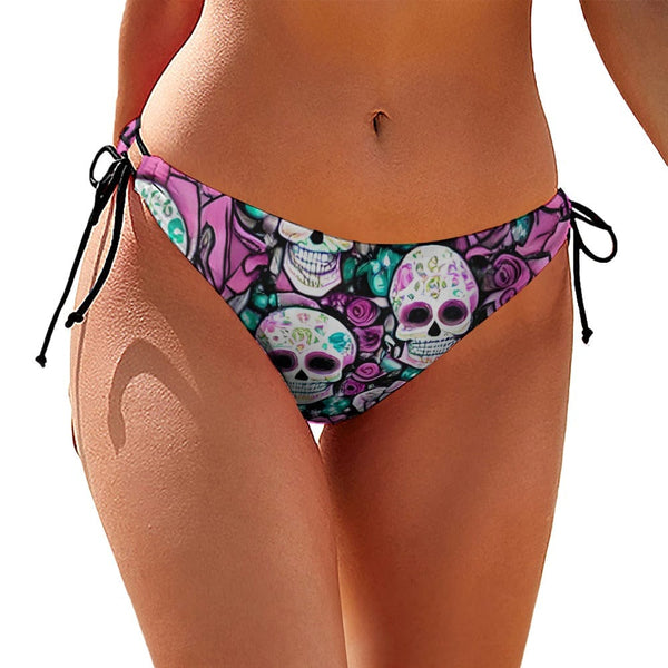 Be Beach-Ready With ThIs Purple Skulls Ladies Bikini Bottom