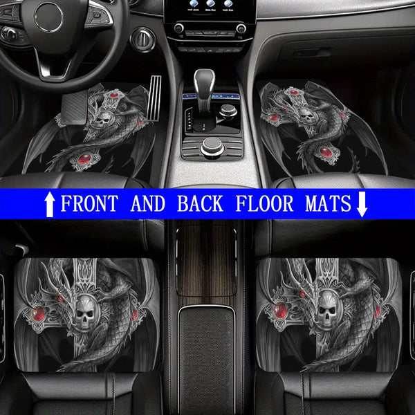 Winged Dragon Skull Design Non Slip Car Floor Mats