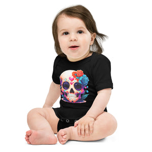 Skull Floral Baby Short Sleeve One Piece