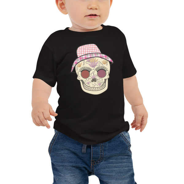 Skull With Farmer Hat Baby Short Sleeve Tee
