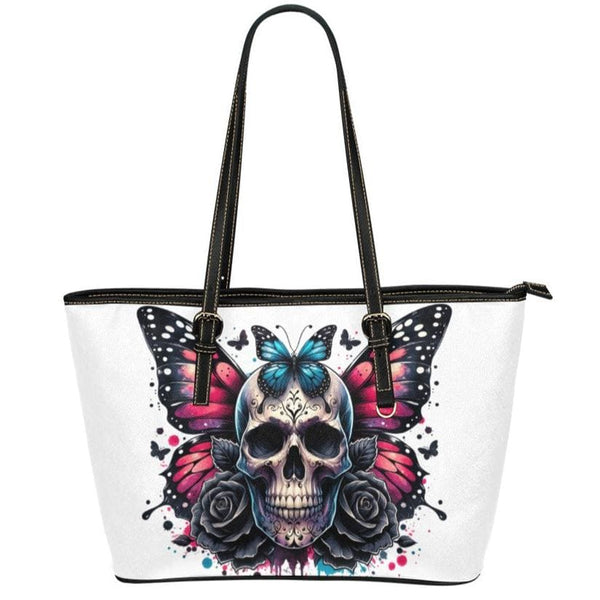 Gothic Butterfly Skulls Large Tote Bag