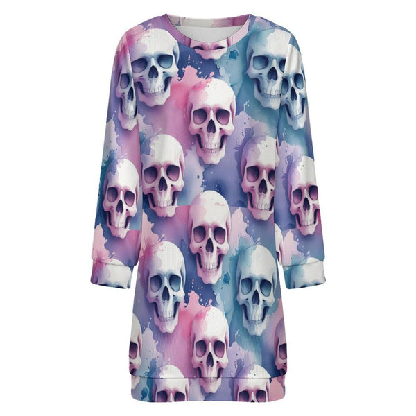 Women's Pastel Skulls Sweater Dress