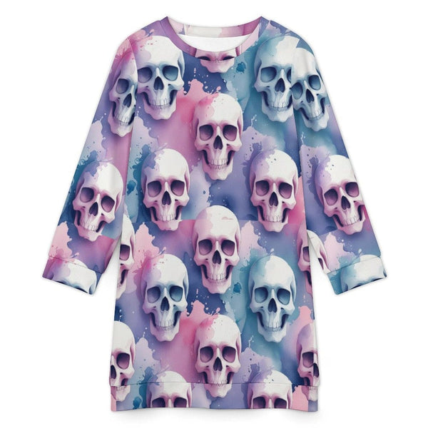 Women's Pastel Skulls Sweater Dress