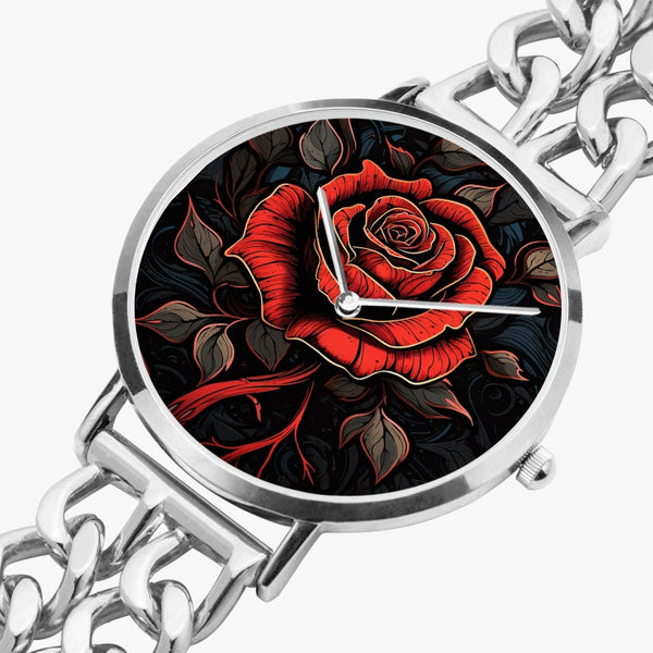 Gothic red Rose Hollow Out Strap Quartz Watch