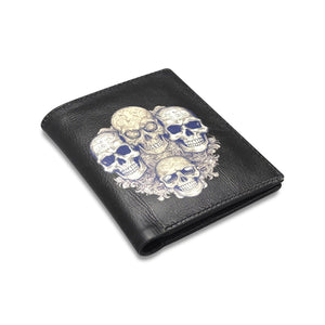 Four Skulls Bifold Wallet With Coin Pocket