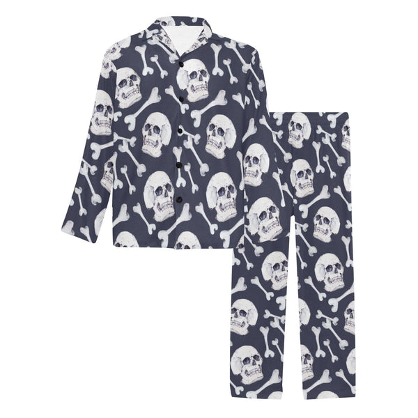 Skull & Bones Men's V-Neck Long Pajama Set