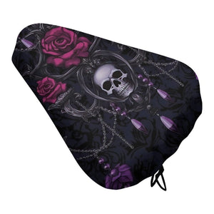 Skull And Pink Roses Waterproof Bicycle Seat Cover