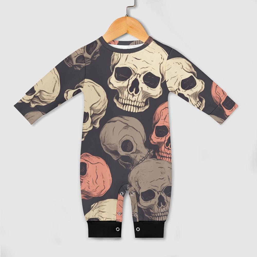 Soft Skulls 👶💀👣 Long Sleeve Baby Romper – Everything Skull