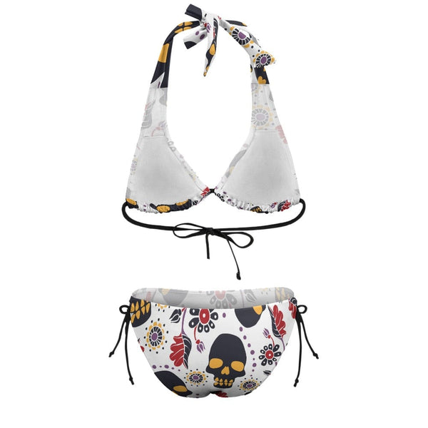 Women's Skull Floral Plus Size Bikini Two Piece Swimsuit