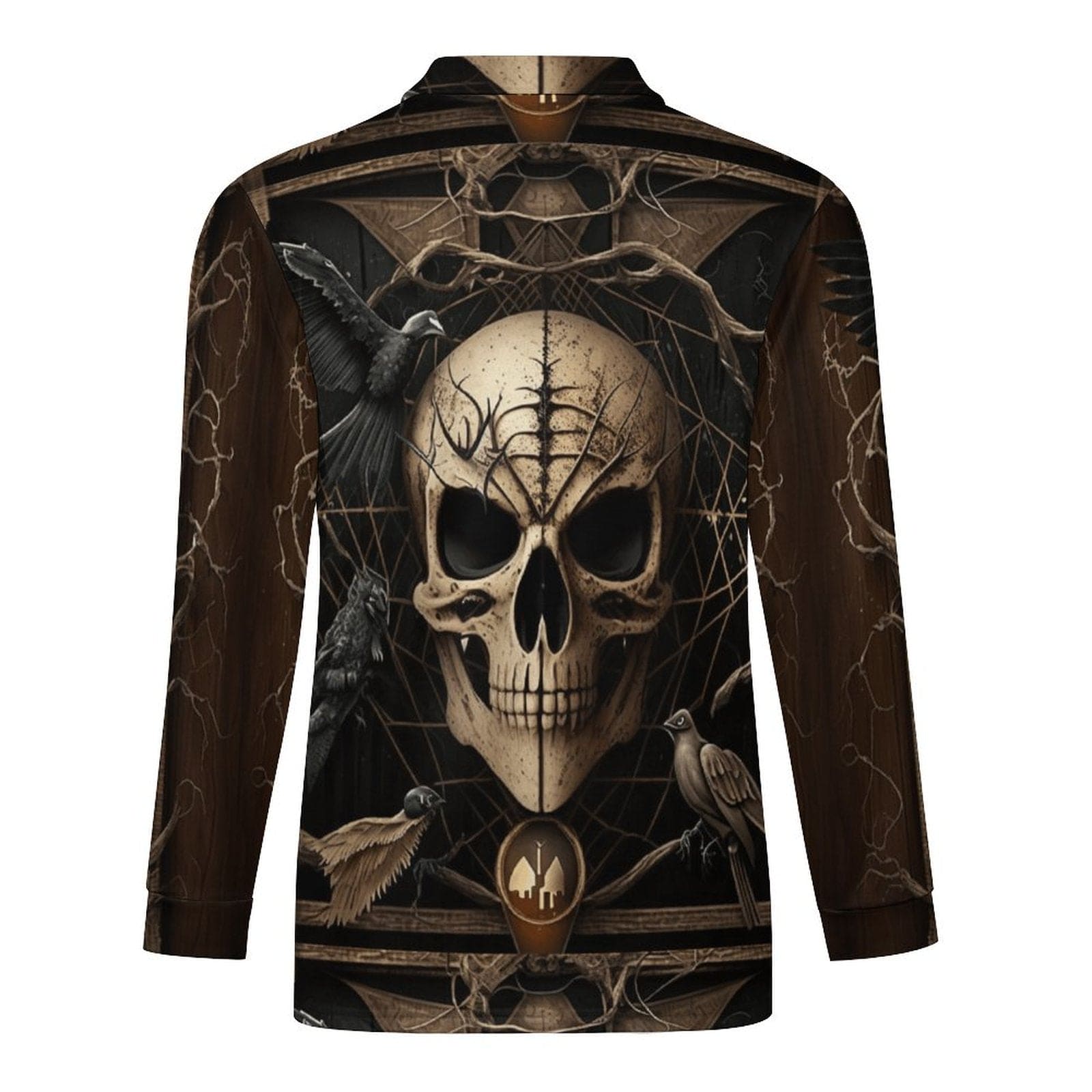 Men's Skull Gothic Long-Sleeve Zip Polo Shirt – Everything Skull
