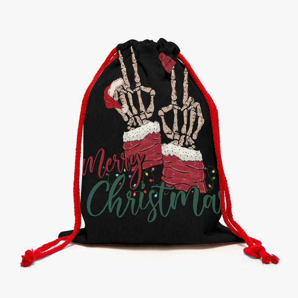Skull Merry Christmas Linen Bag