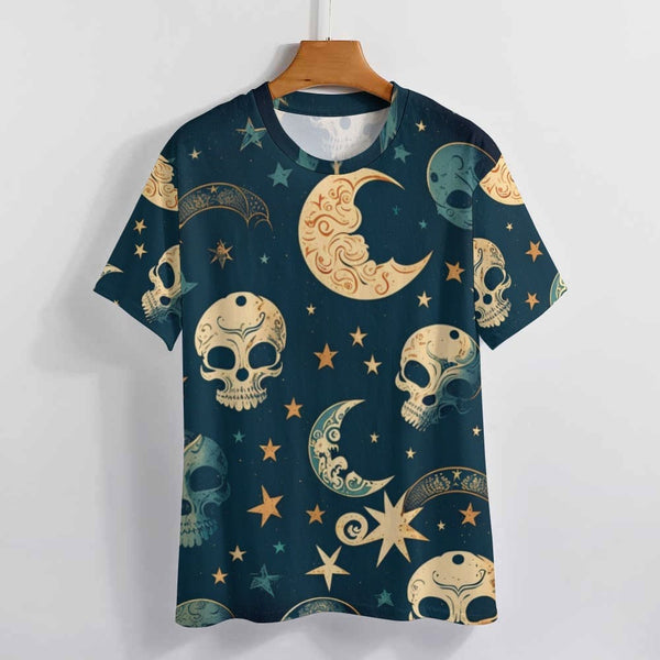 Women's Skulls, Stars & Moons Short Sleeve T-Shirt