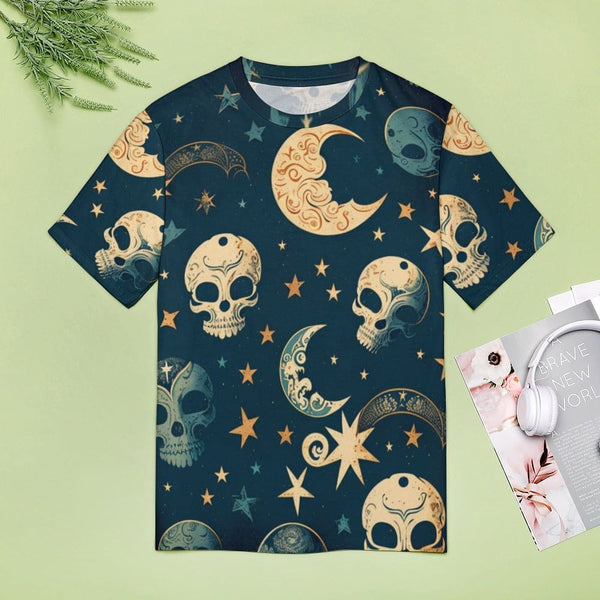 Women's Skulls, Stars & Moons Short Sleeve T-Shirt