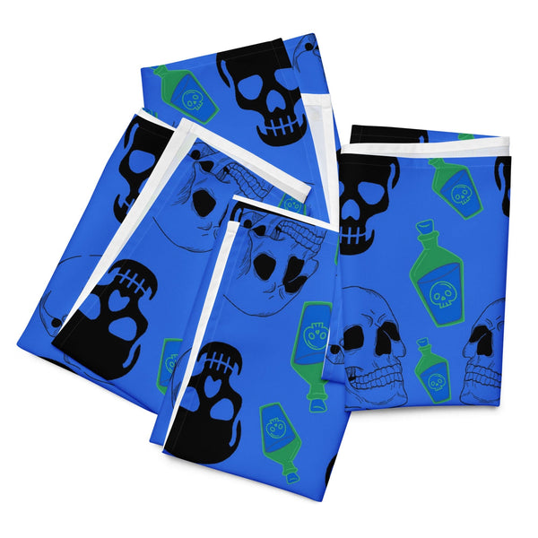 Skulls Blue Cloth Napkin Set of Four