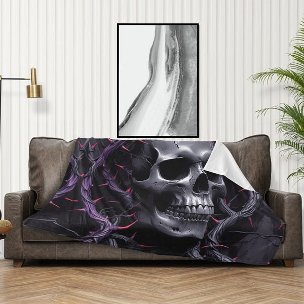 Purple Skull Vines Ultra-Soft Micro Fleece Blanket 60*50
