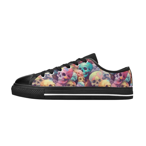Skull Pattern Lots of Pastel Colors Canvas Shoes