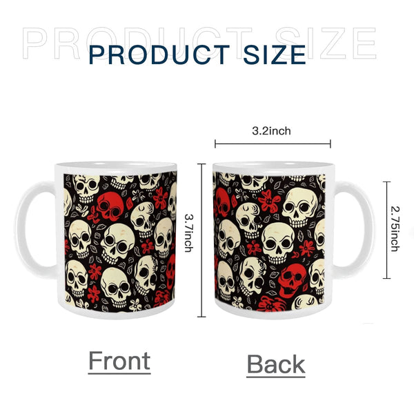 Red & White Skulls Ceramic Mug