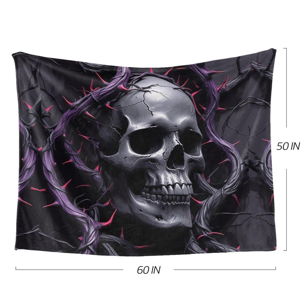 Purple Skull Vines Ultra-Soft Micro Fleece Blanket 60*50
