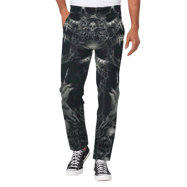 Skull Black Casual Pants For Men