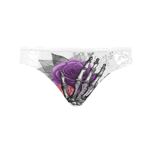Women's Skull Hand Floral Lace Underwear