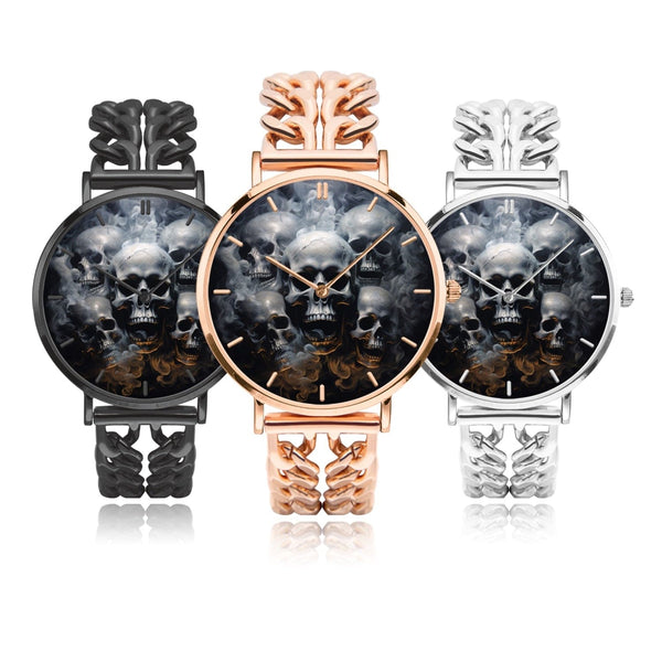 Smoking Skulls Hollow Out Strap Quartz Watch - With Indicators - 3 Colors