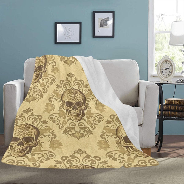 Beigh Vintage Skulls Ultra-Soft Micro Fleece Blanket 60"x80"