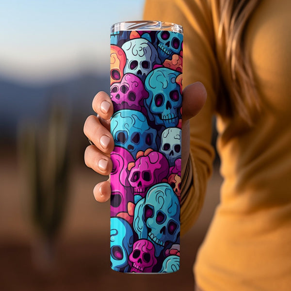 Bright Vector Skulls Stainless Steel 20oz Tumbler skull