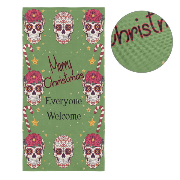 Skulls With Candy Canes - Merry Christmas - Door Banner