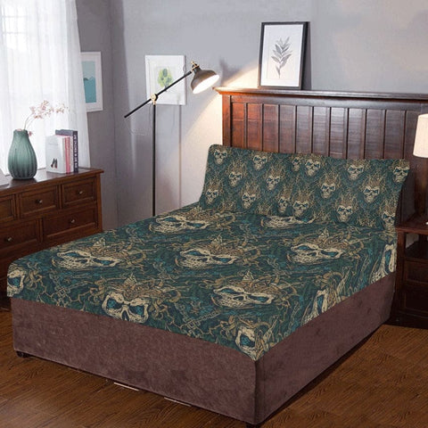 Skull With Horns 3-Piece Bedding Set