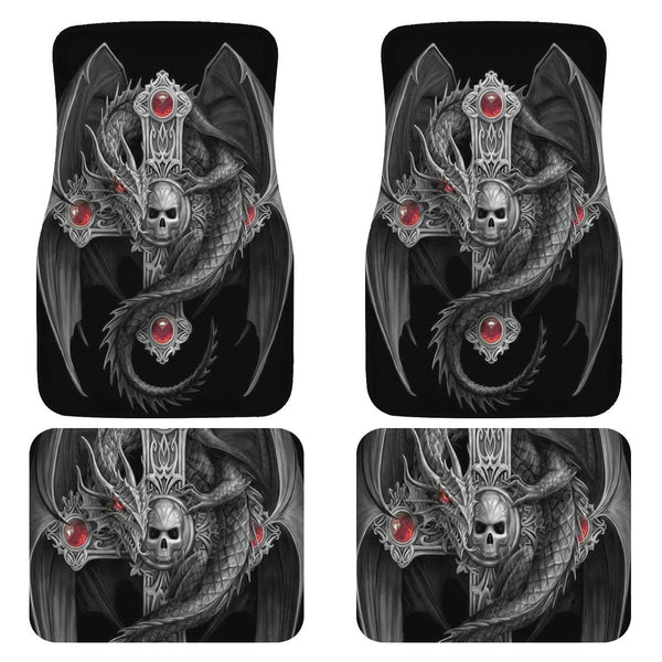 Winged Dragon Skull Design Non Slip Car Floor Mats