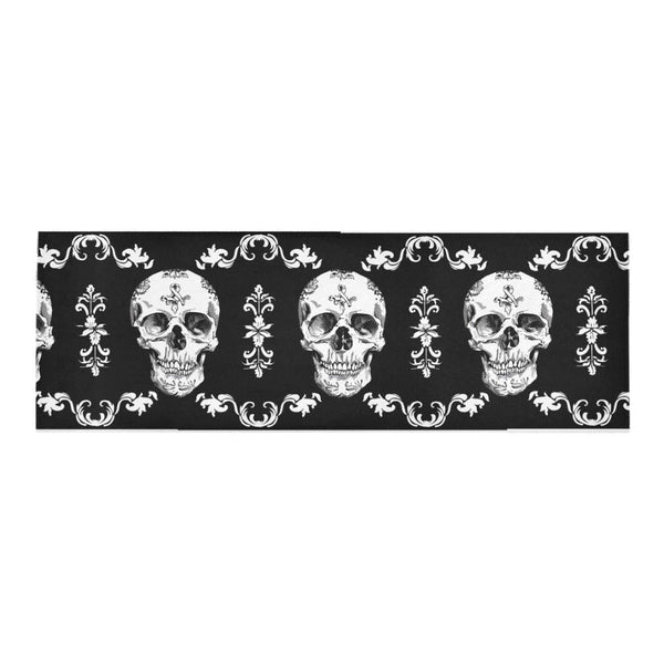 Three Skulls Black & White Area Rug 10' x 3.2'