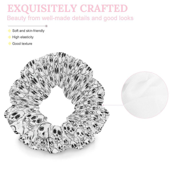 Doodle Skulls Hair Scrunchie