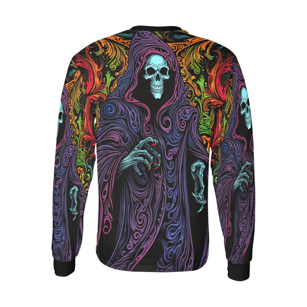 Men's Vibrant Colors Grim Reaper Long Sleeve T-shirt